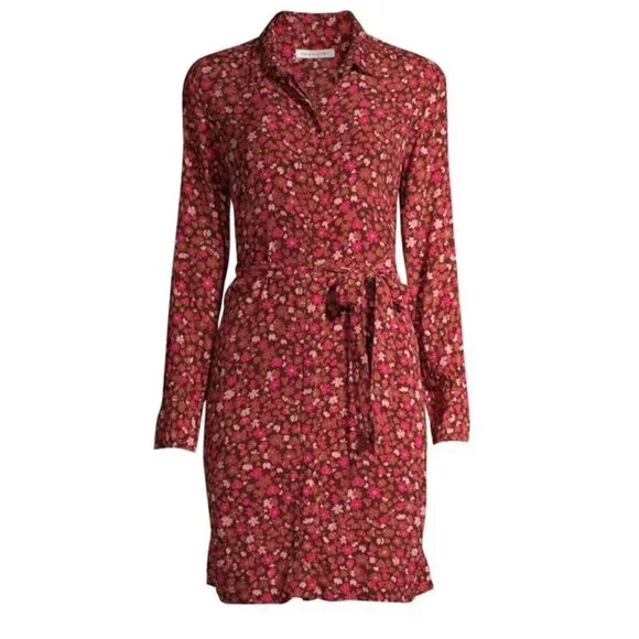 Free Assembly Women's Floral Button-Down Shirt Dress - Small - Picture 11 of 13